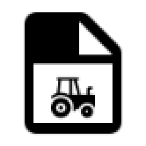 Symbolische Darstellung eines Rechtecks mit eingeknickter Ecke und Traktor