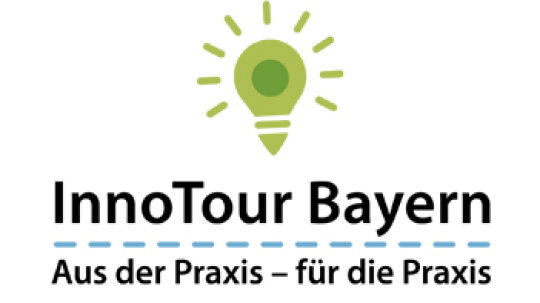 Logo und Schriftzug InnoTour Bayern. Aus der Praxis - für die Praxis