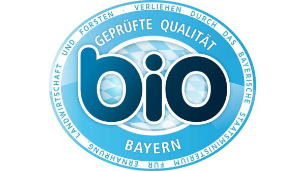 Logo und Schriftzug "bio. Geprüfte Qualität Bayern"