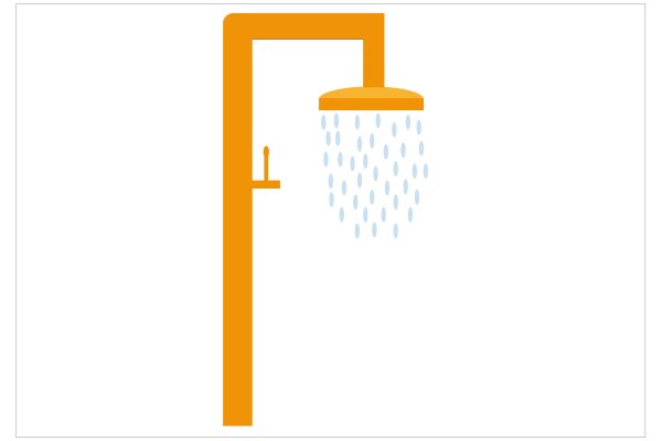 Eine gezeichnete Dusche