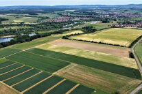 Luftbild mit Feldern
