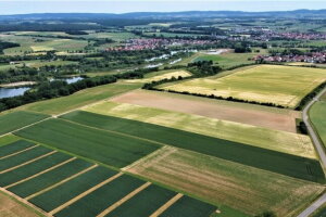 Luftbild mit Feldern