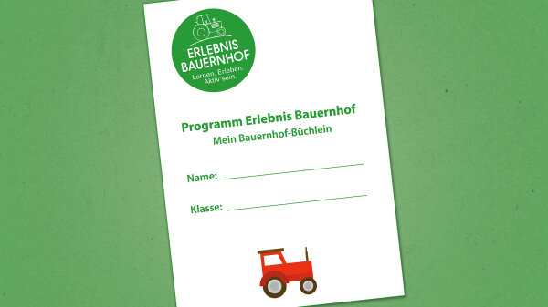 Deckblatt Programm Erlebnis Bauernhof mit Eingabefelder für Name und Klasse