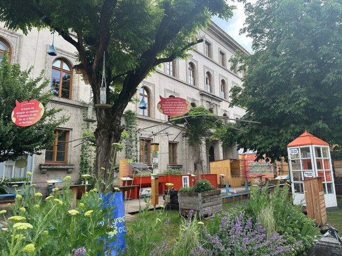 Foto vom Klimawandelgarten vor dem Landwirtschaftsministerium.