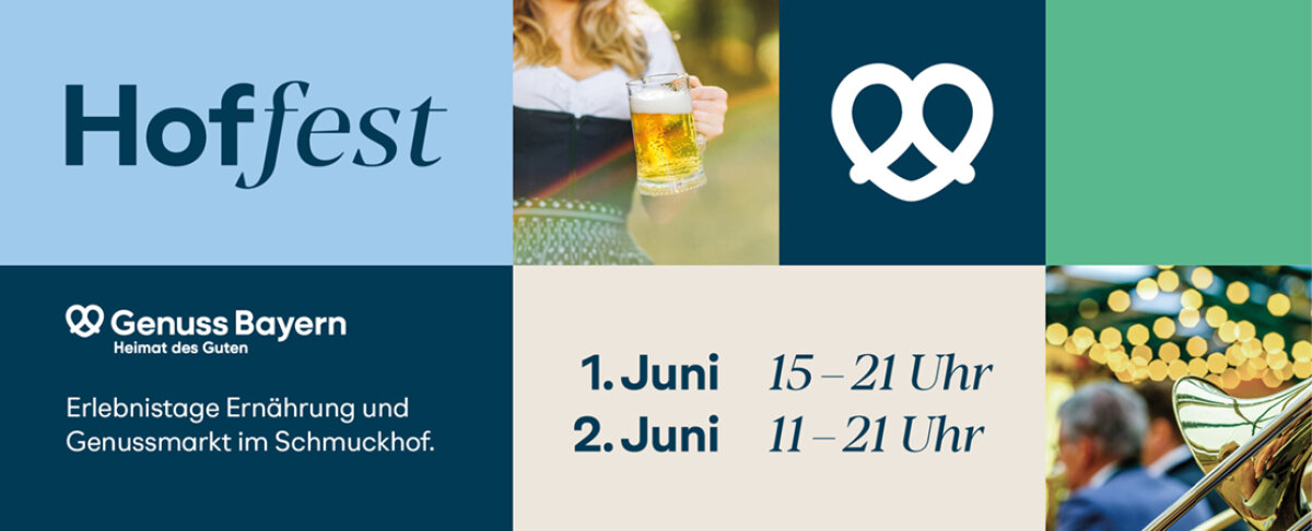 Einladungsflyer Hoffest 2024 1. Juni 15 - 21 Uhr und 2. Juni 11 - 21 Uhr