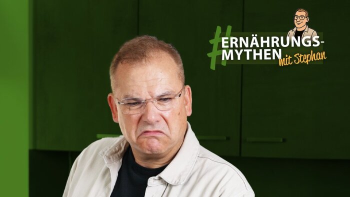 Grimmig schauender Mann: "Ernährungsmythen mit Stephan"