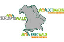 Grafik: Übersicht Projektgebiete in Bayern - Initiative Zukunftswald Bayern, Bergwaldoffensive, Waldinitiative Ostbayern
