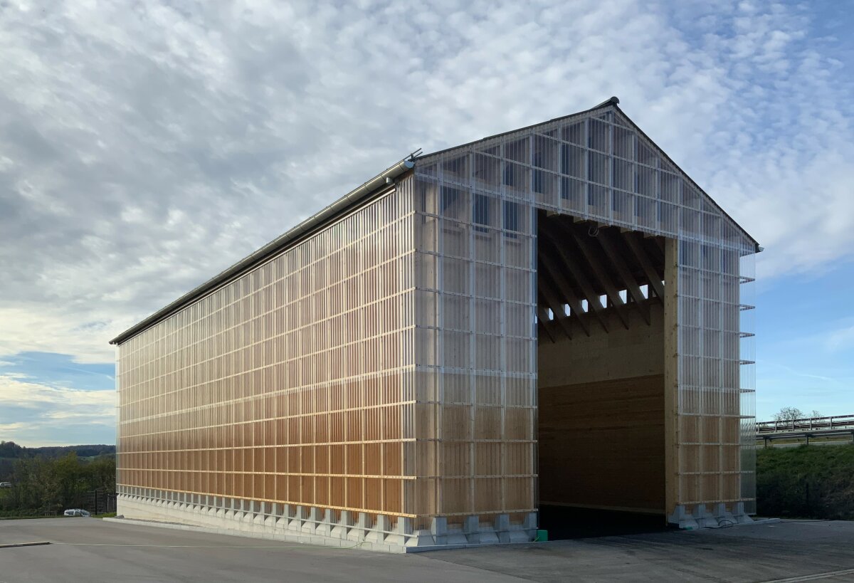 Holzbau der Salzlagerhalle Irschenberg