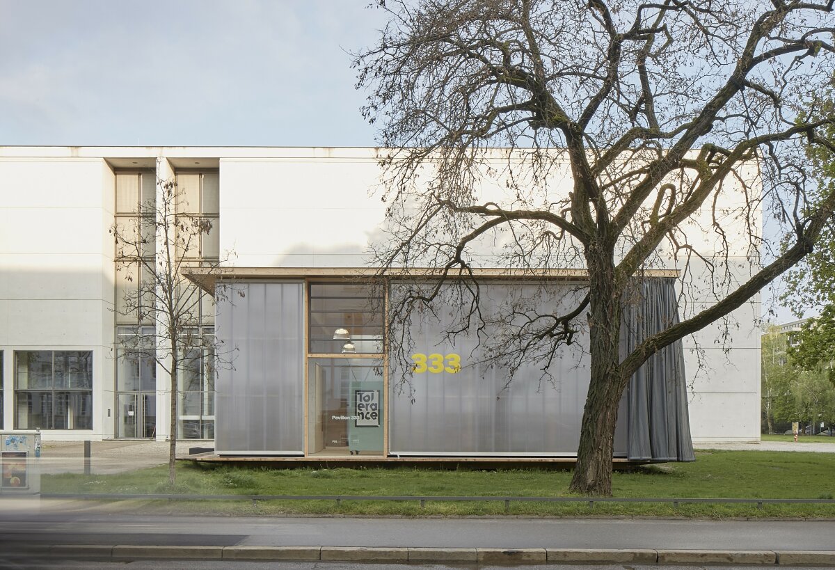 Holzbau des Pavillon 333 - Werkstatt für Kunst und Architektur, München-Maxvorstadt