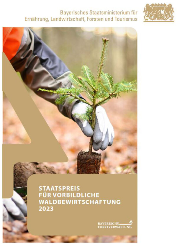 Titelblatt der Broschüre "Staatspreis für vorbildliche Waldbewirtschaftung 2023"